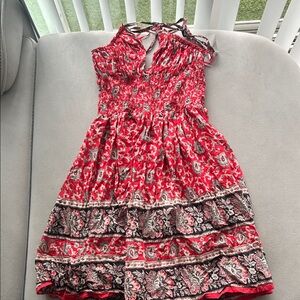 Angie Red and Black Patterned Dress